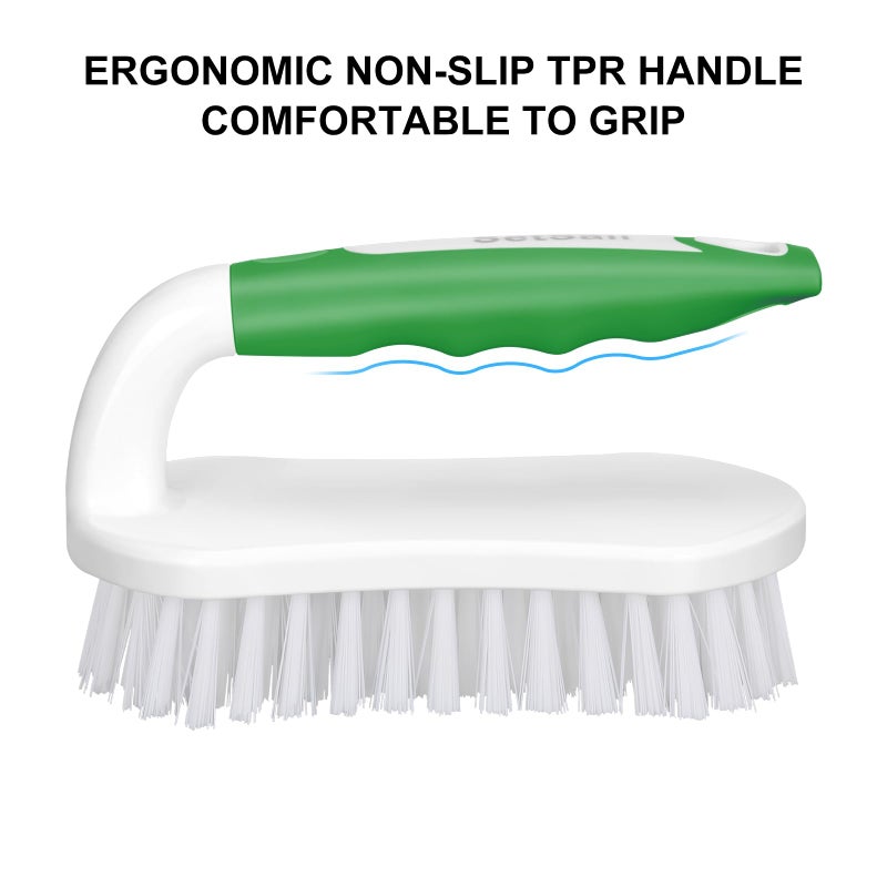 SetSail Scrub Brush, Heavy-Duty Scrub Brushes for Cleaning with Stiff Bristles Cleaning Brush for Shower, Bathroom, Carpet, Kitchen and Bathtub Scrubber - 2 Pack Green - Image 3